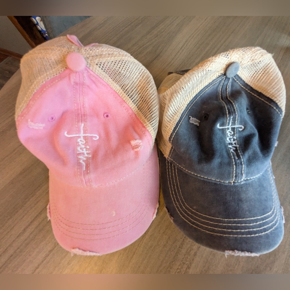 C.C. Faith Women's Trucker Hats W/High Ponytail Hole